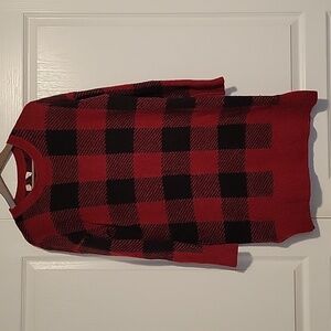 Ruby Moon Red & Black Lumberjack Plaid Knit Sweater Dress